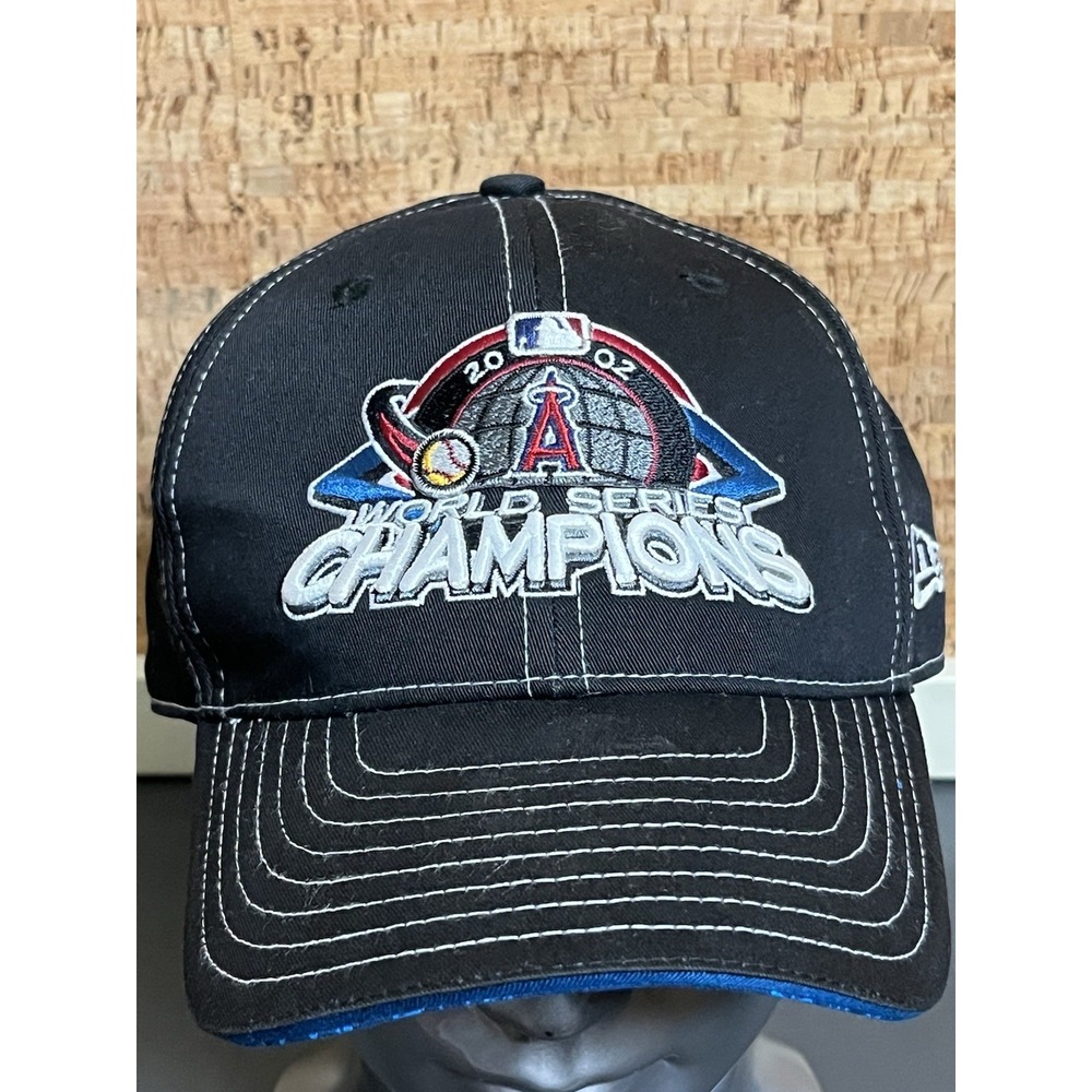 Los Angeles Angels 2002 World Series Chaps Mens Blk Adjustable Hat Cap Baseball‎
